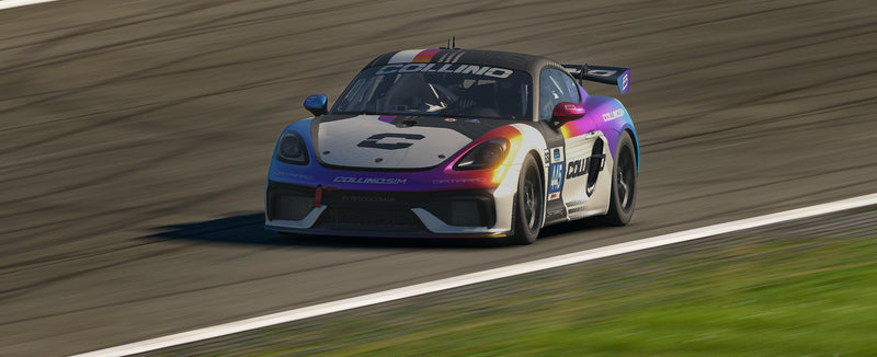 Byte.Collino GT4 simracing team competing in the 2026 24H Series Esports with the Porsche Cayman 918 GT4 during an international endurance racing event on iRacing.