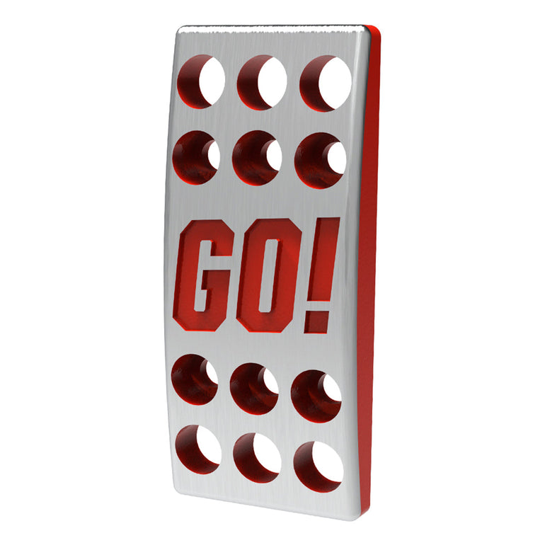 “GO!” ALUMINUM PEDAL PAD – 1 ¾″ WIDTH (46 MM)
