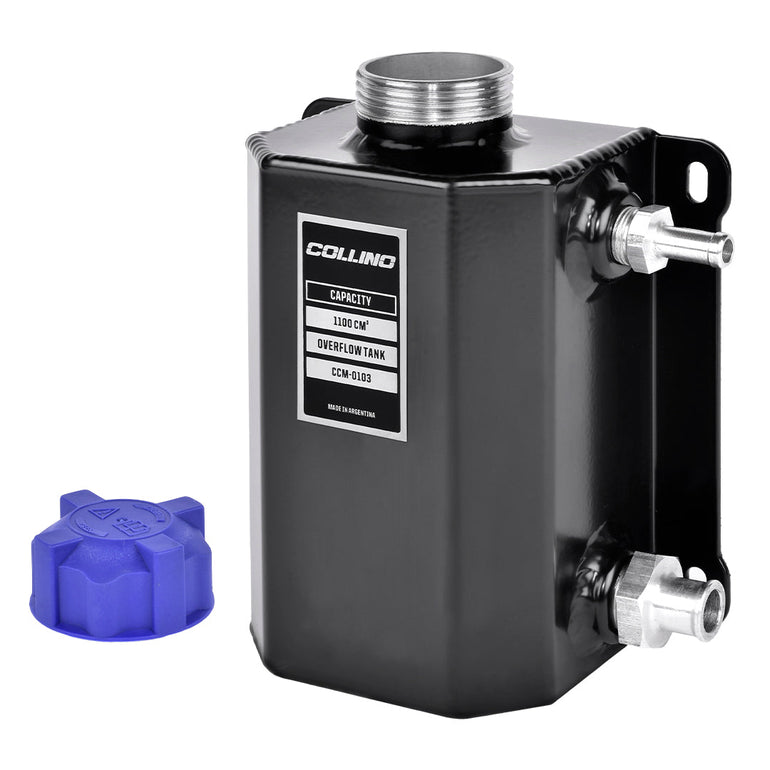 Universal Aluminium Coolant Overflow Tank – Black Prismatic